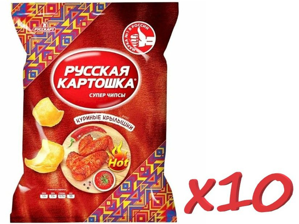 Чипсы Русская картошка картофельные куриные крылья 105г - купить с ...