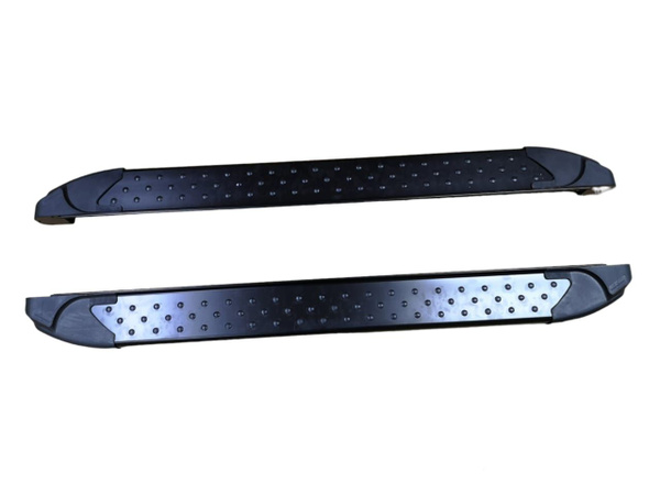 Пороги 2123 Шевроле Нива с 2009 г алюминиевые с резинкой "Бумер" черный ...