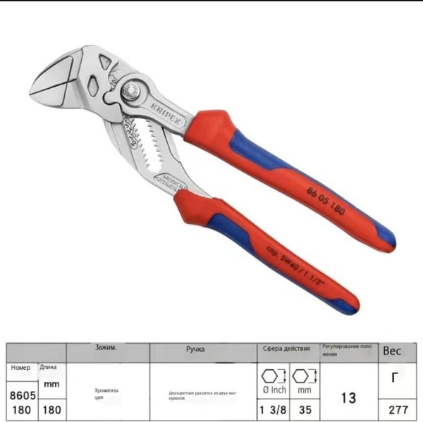 Немецкий оригинальный зажимной ключ KNIPEX KNIPEX 8605180 купить на ...