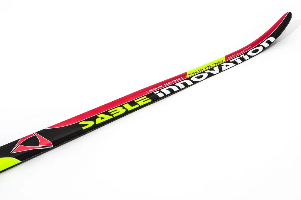 Лыжи STC комплект. Лыжи беговые дерево-пластик STC, длина 170, Step, красный красный. Крепление STC. Пластиковые лыжи с насечкой