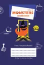 School of Monsters Workbook, A5 Size, Wide Ruled, White Paper, Primary Composition Notebook, 102 Sheets (Blue) - Brighter Kid Books