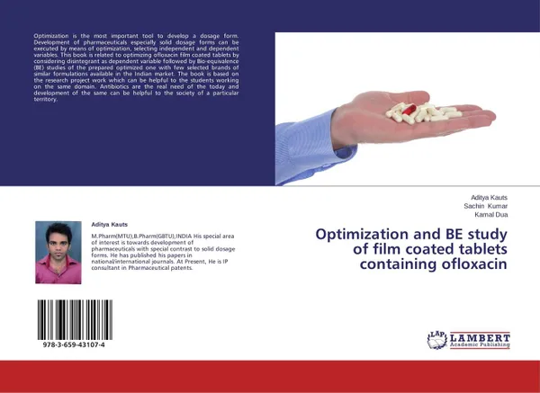 Обложка книги Optimization and BE study of film coated tablets containing ofloxacin, Aditya Kauts,Sachin Kumar and Kamal Dua