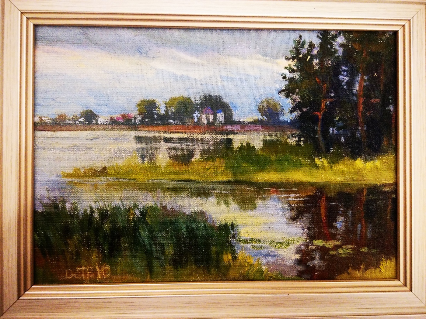 фото Картина маслом "Вышневолоцкое озеро" Остроумова