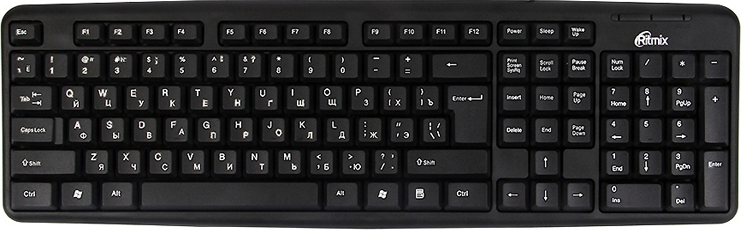 фото Клавиатура RITMIX RKB-103, USB, чёрная. Влагоустойчивая