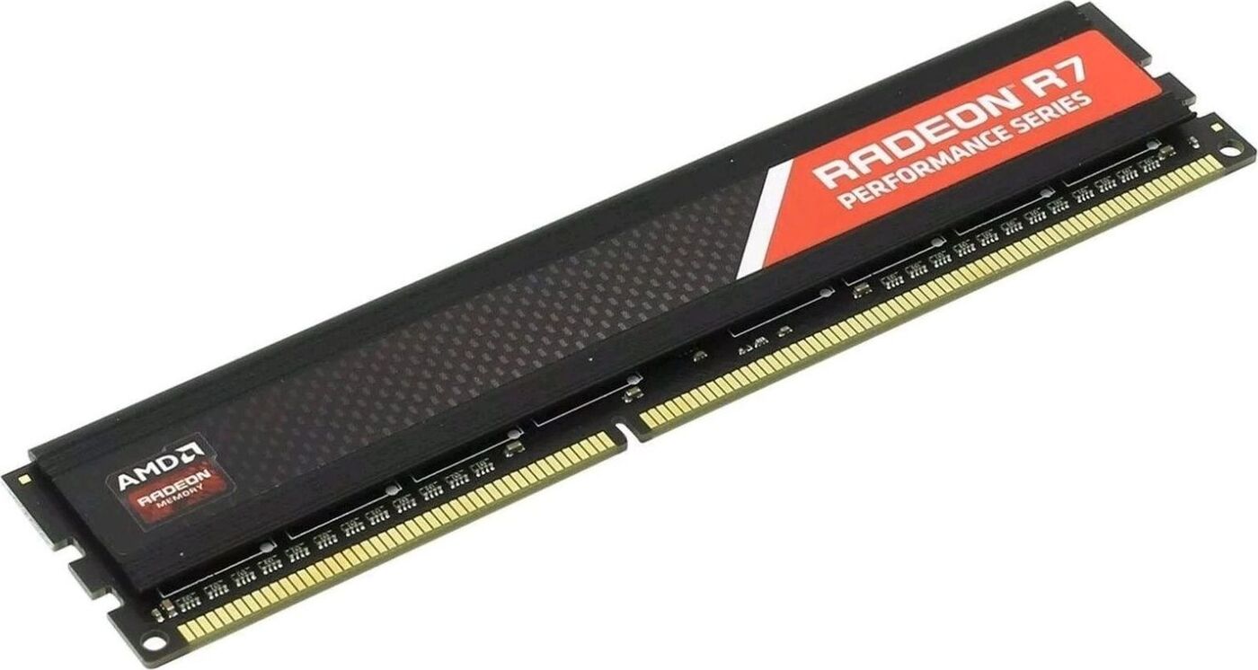 фото Оперативная память AMD 4GB DDR4 2133 DIMM R7 Performance Series Black Gaming Memory R7S44G2133U1S Non-ECC, CL15, 1.2V, Heat Shield