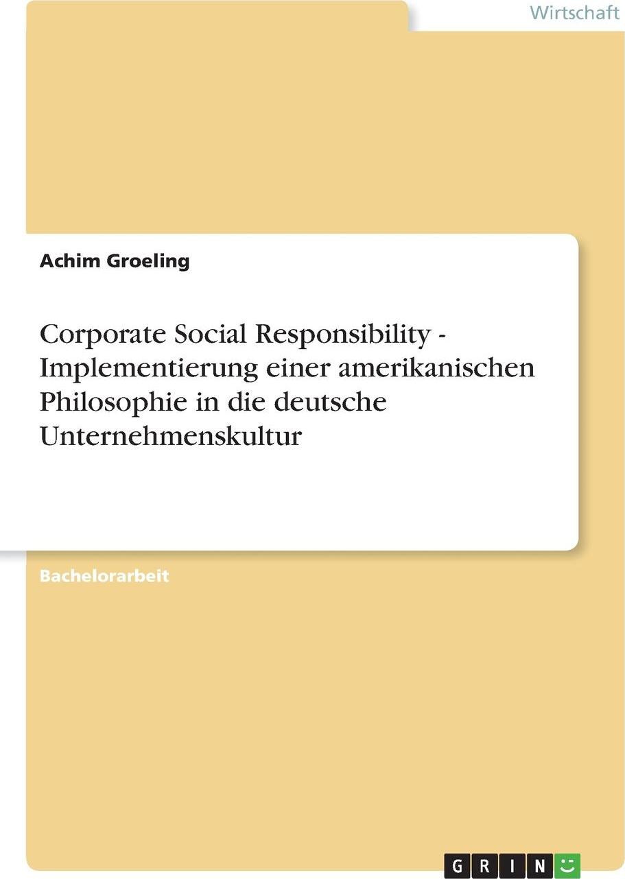 фото Corporate Social Responsibility - Implementierung einer amerikanischen Philosophie in die deutsche Unternehmenskultur