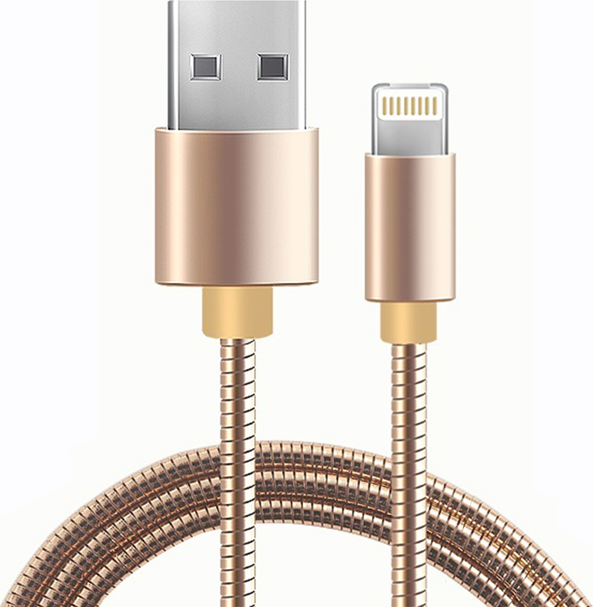 фото Кабель-переходник USB-Lightning бронзовый алюминий 1м Wiiix