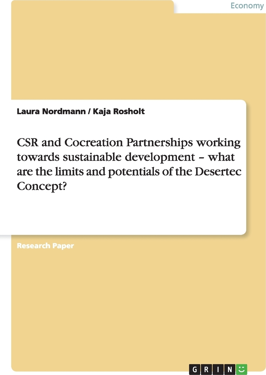 фото CSR and Cocreation Partnerships working towards sustainable development - what are the limits and potentials of the Desertec Concept?