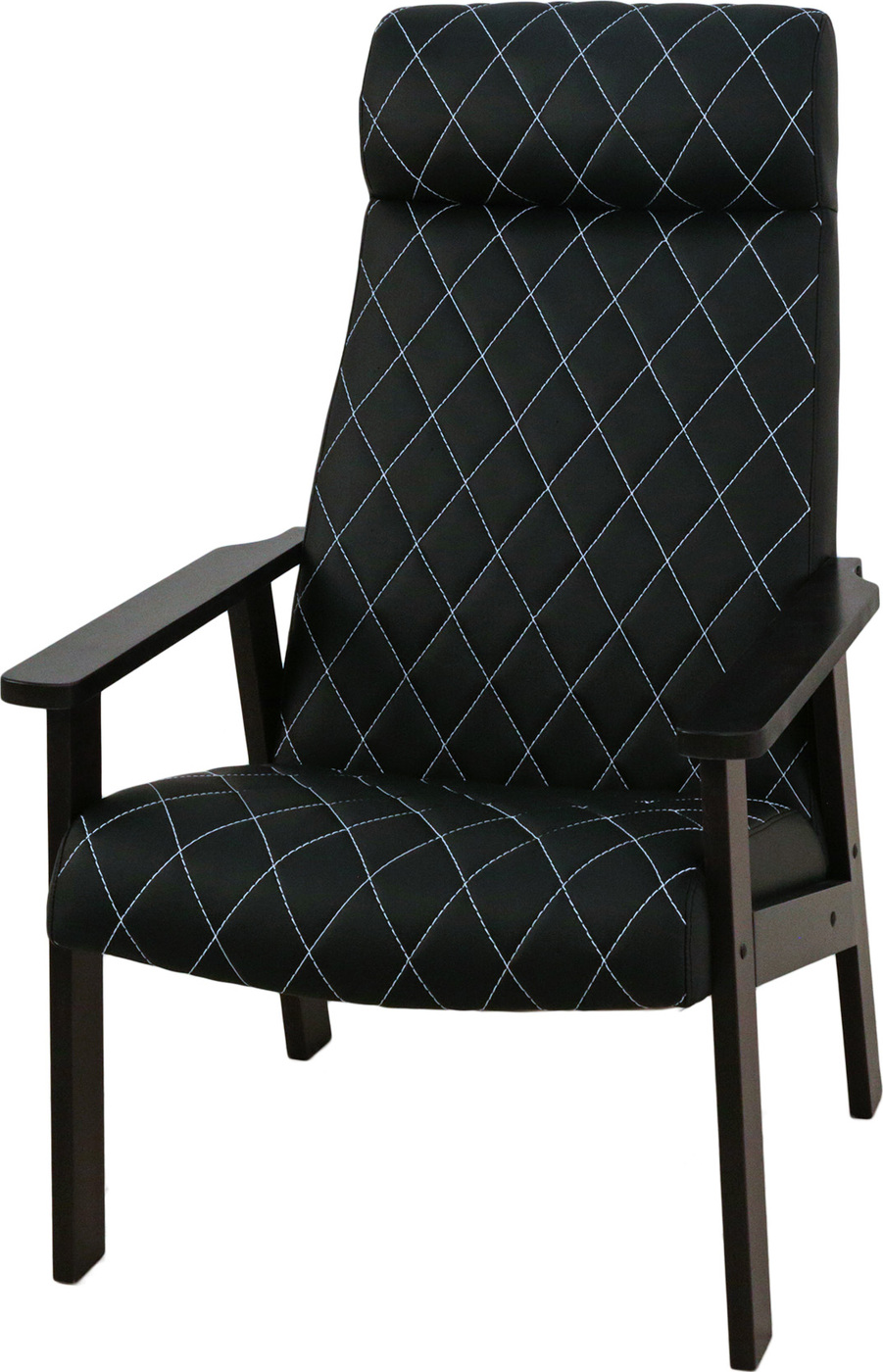 Кресло для отдыха Вилора с прострочкой, венге, Luxa Black (черный)