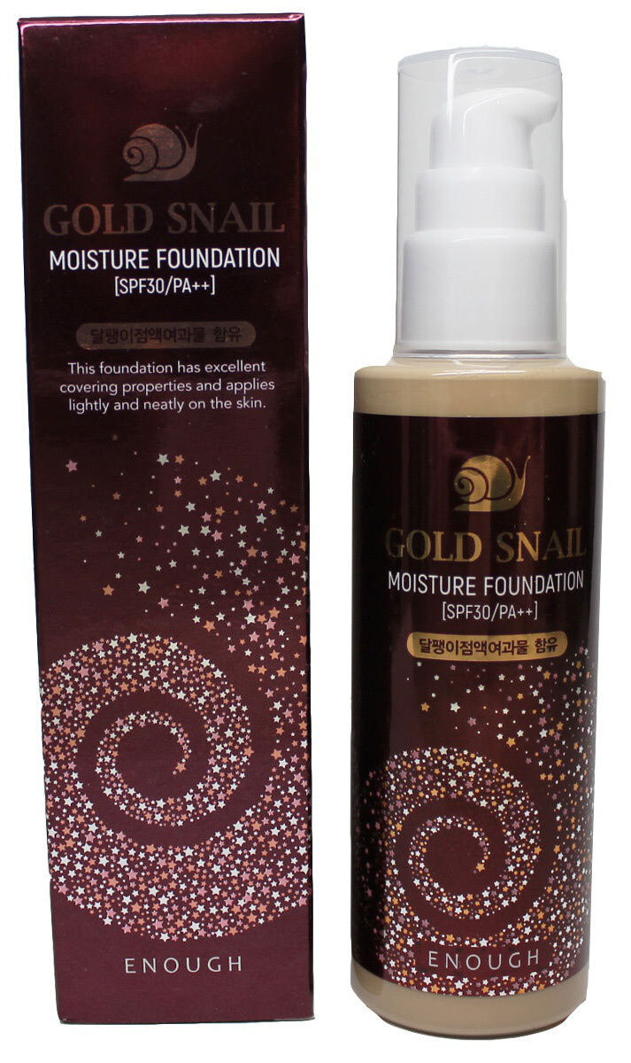 Gold snail тональный. Тональный крем enough Gold Snail Moistur. Тональный крем enough Gold Snail Moisture Foundation spf30/pa++. Enough крем тональный с муцином улитки - Gold Snail Moisture Foundation spf30, 100мл. Enough тональный крем оттенки Gold Snail