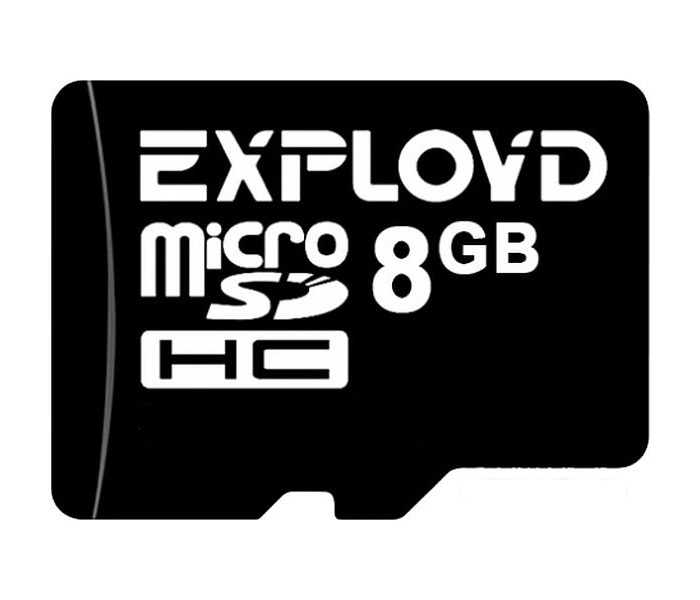 КартапамятиMicroSD8GBExploydClass10безадаптера/EX008GCSDHC10-W/A-AD