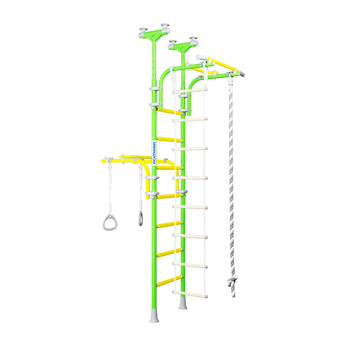Шведская стенка, детский спортивный комплекс для дома Romana R6 зеленое яблоко
