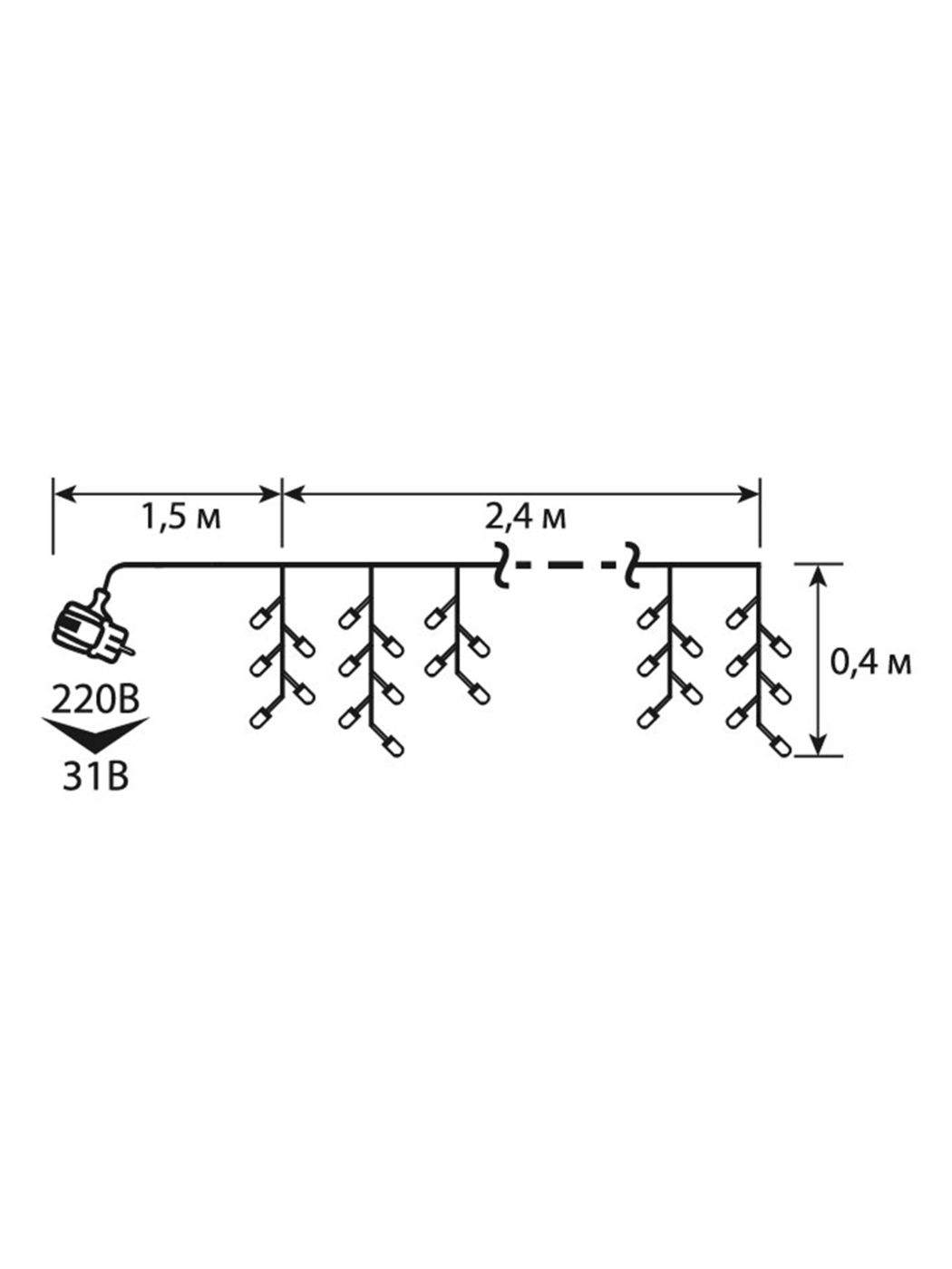 Схема гирлянды бахрома на светодиодах