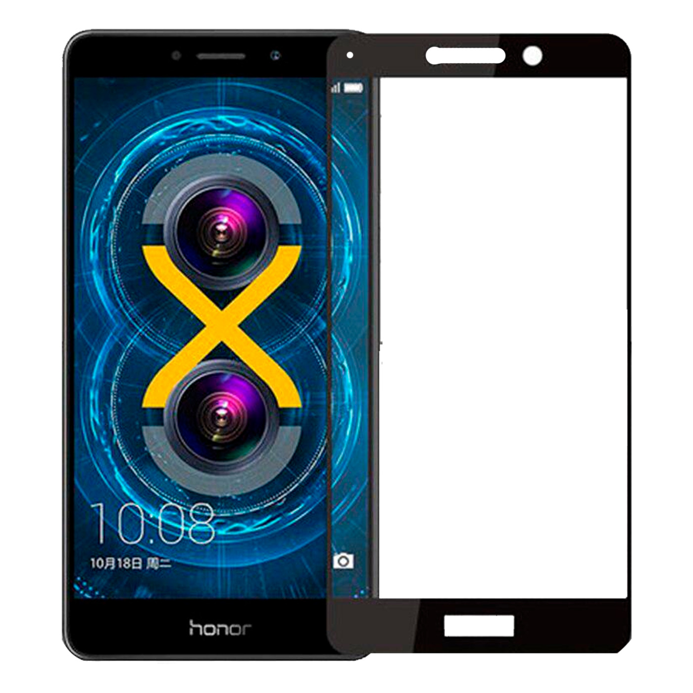 Защитное стекло для Huawei Honor 6X c полным покрытием, черная рамка, серия  СТЕКЛОФФ Base - купить с доставкой по выгодным ценам в интернет-магазине  OZON (215584302)