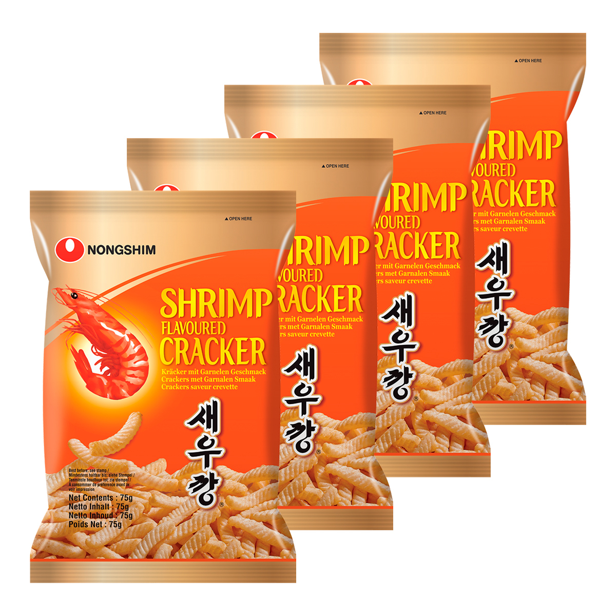 Чипсы креветочные Nongshim 75 г x 4 шт