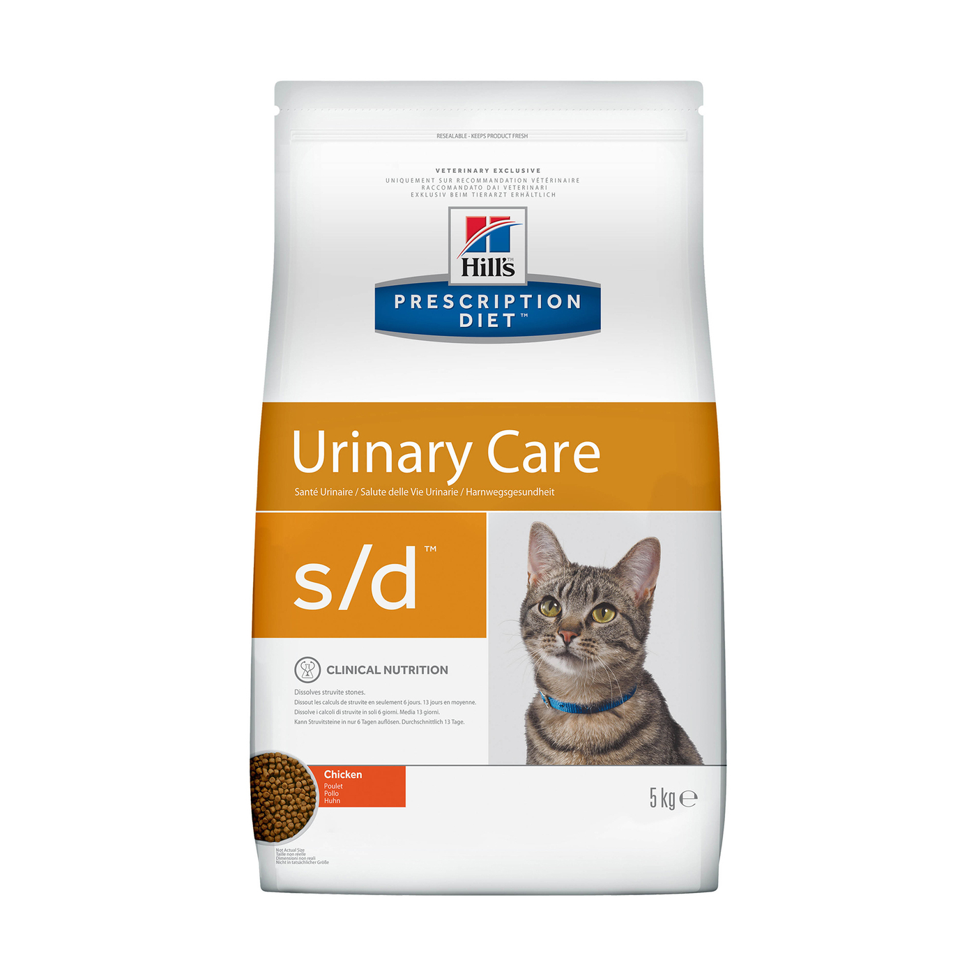 Сухой диетический корм для кошек Hill's Prescription Diet s/d Urinary Care при профилактике мочекаменной болезни (мкб), курицей 5 кг - изображение