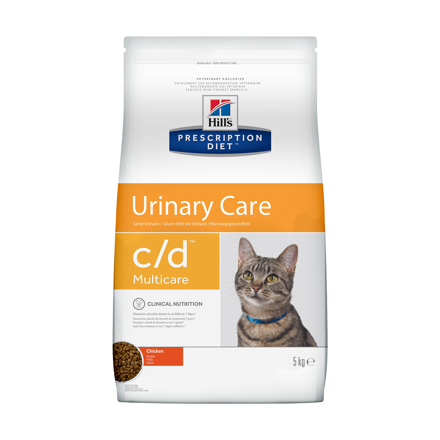Сухой диетический корм для кошек Hill's Prescription Diet c/d Multicare Urinary Care при профилактике цистита и мочекаменной болезни (мкб), с курицей 5 кг - изображение