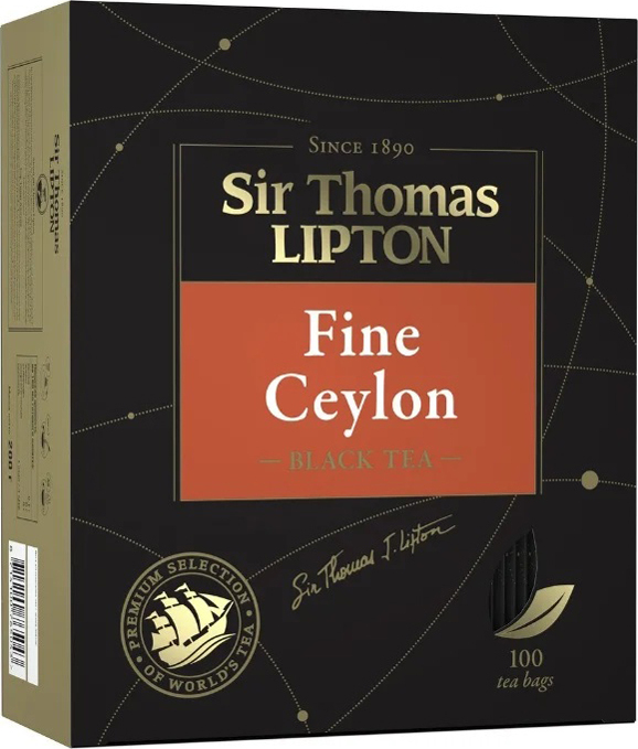 Чай в пакетиках Sir Thomas Lipton Fine Ceylon черный, 100 шт — купить в ...