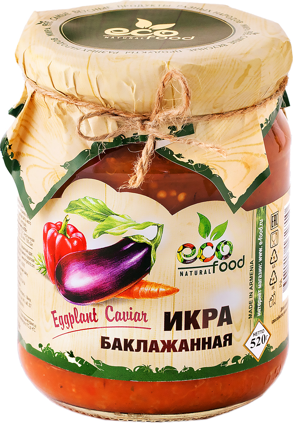 Икра баклажанная, 520г ECOFOOD