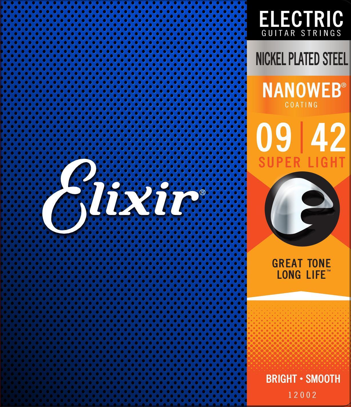 Elixir 12002 струны для электрогитары anti rust nanoweb super light фото 6