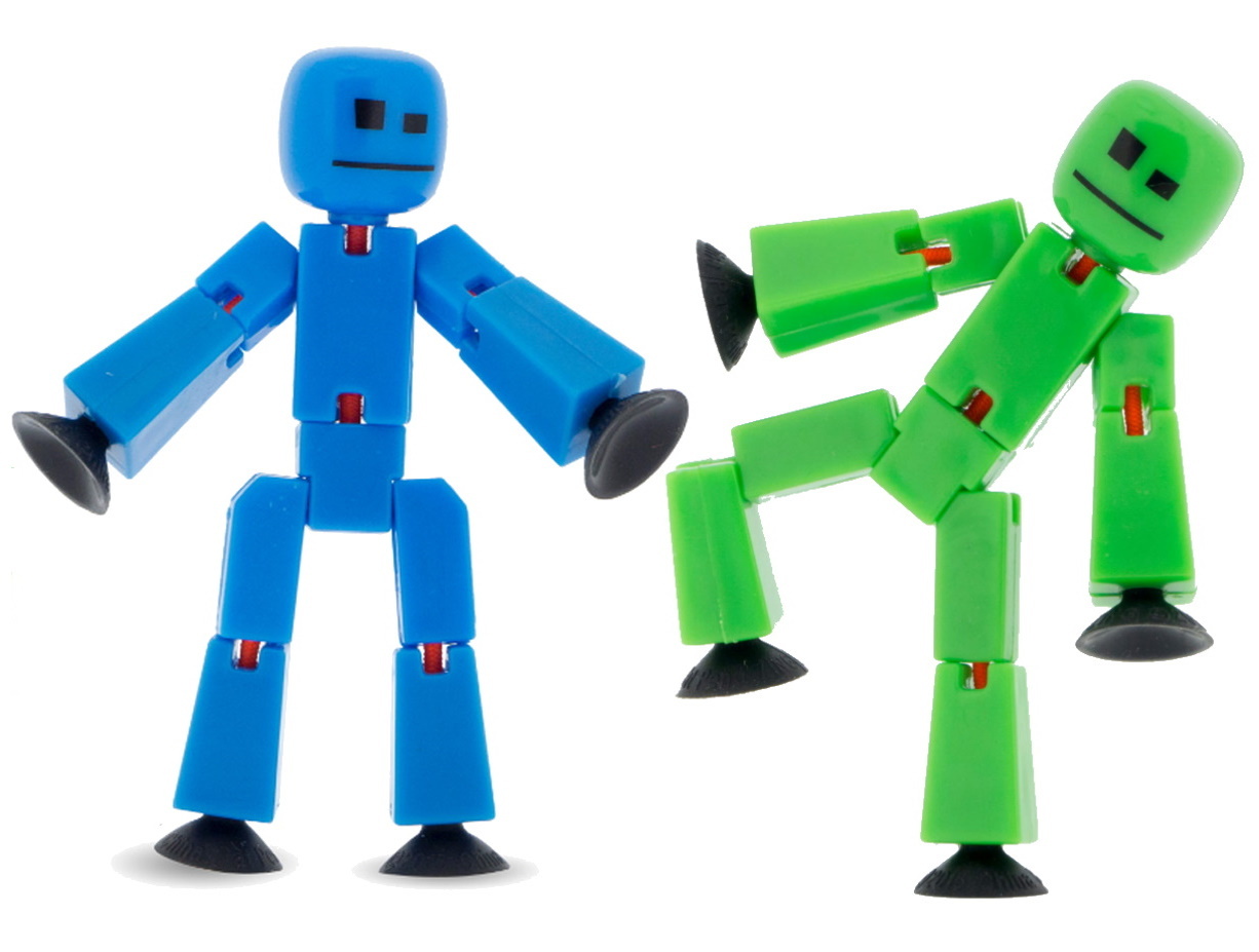 Набор из 2-х фигурок Stikbot, стикбот зелёный и синий — купить в ...