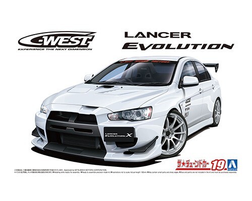 Сборная модель AOSHIMA 19k C-WEST CZ4A LANCER EVOLUTION X '07, 1/24