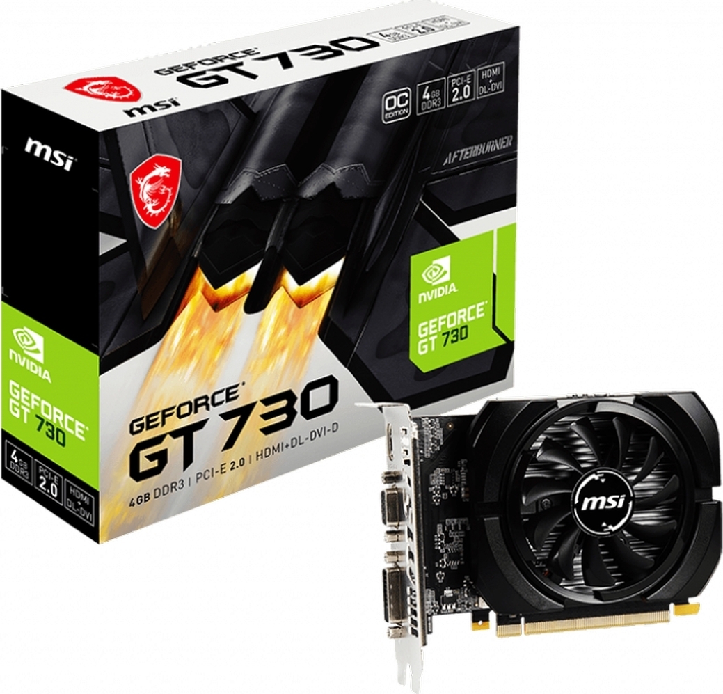 MSI Видеокарта GeForce GT 730 4 ГБ (N730K-4GD3/OCV1)