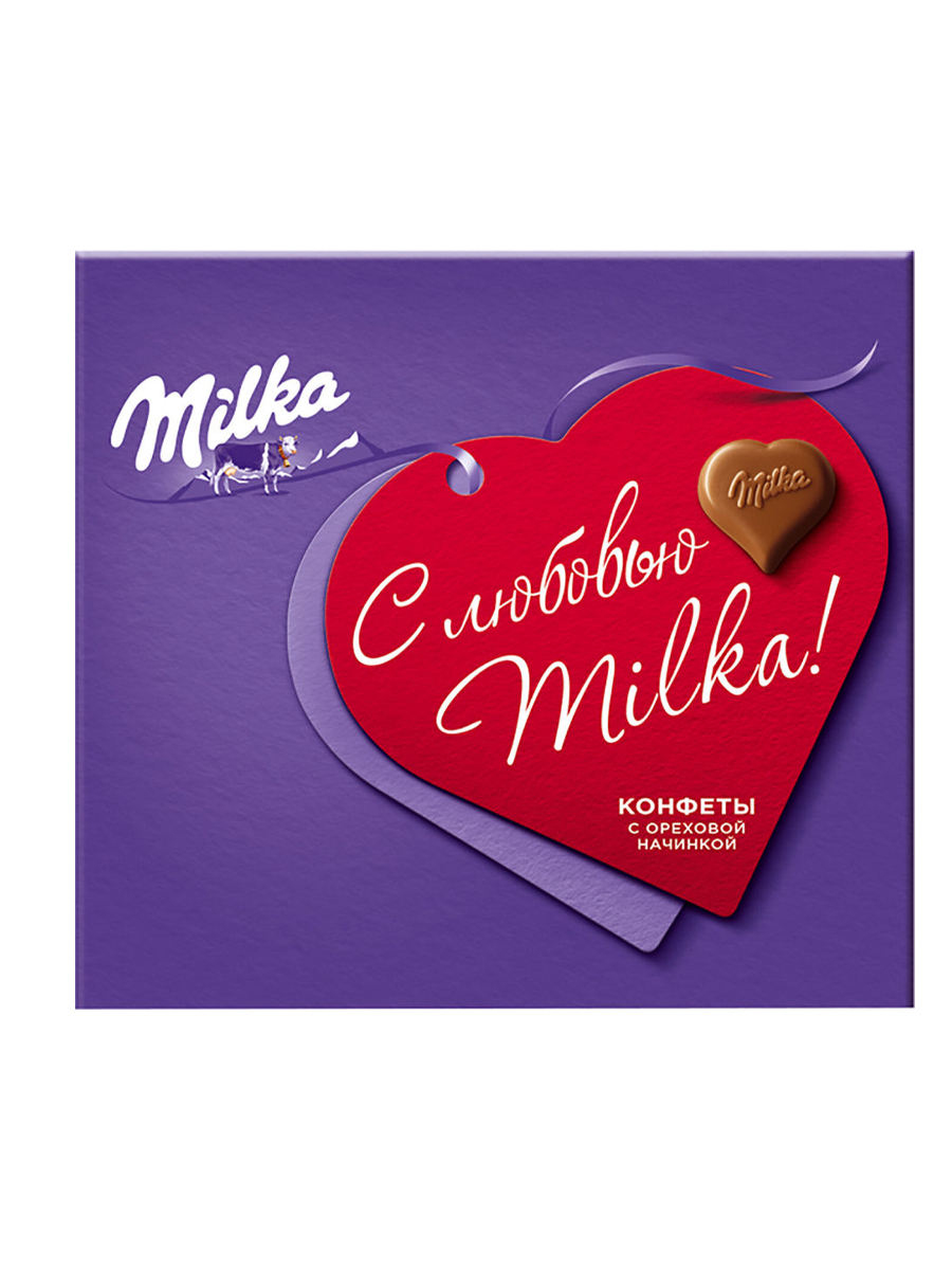 Набор шоколадных конфет Milka с начинкой из миндальных и лесных орехов ...