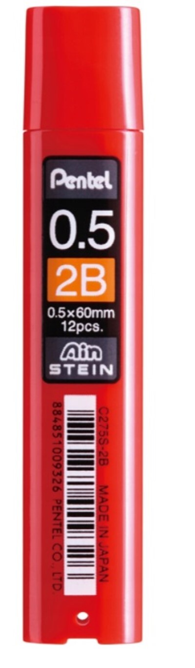 Грифели PENTEL Ain Stein, 2В, 0,5 мм, 12 шт