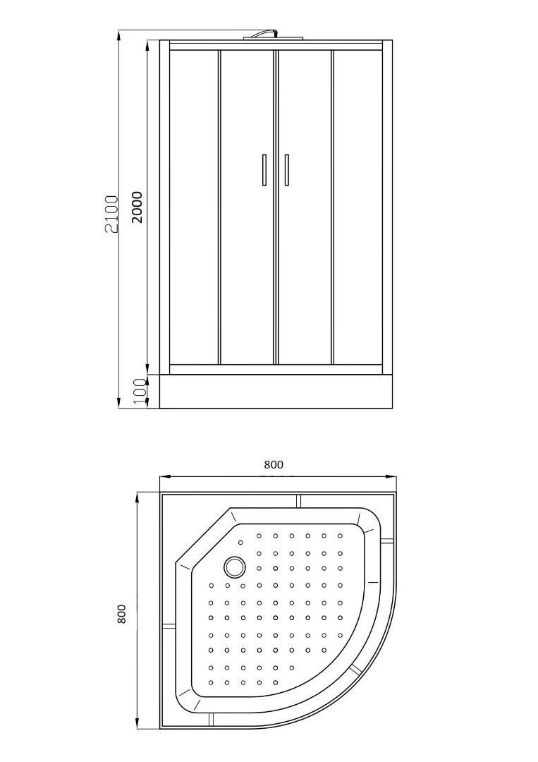 Душевая кабина Parly EC831 80x80 см, тонированные стекла, низкий поддон, с крышей