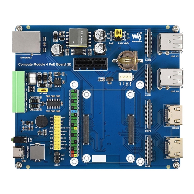 Pi compute module 4. Плата интерфейса nim. compute module 4 io board. compute module 4 poe 4g board, industrial iot base board, for all variants of cm4 (waveshare). poe тип а и тип б.
