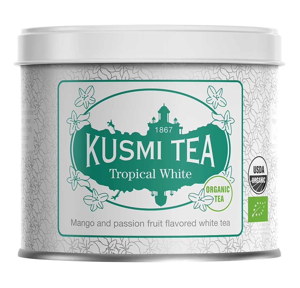 ЧайбелыйKusmiTeaOrganicTropicalWhiteOrientisGourmet90г,Франция