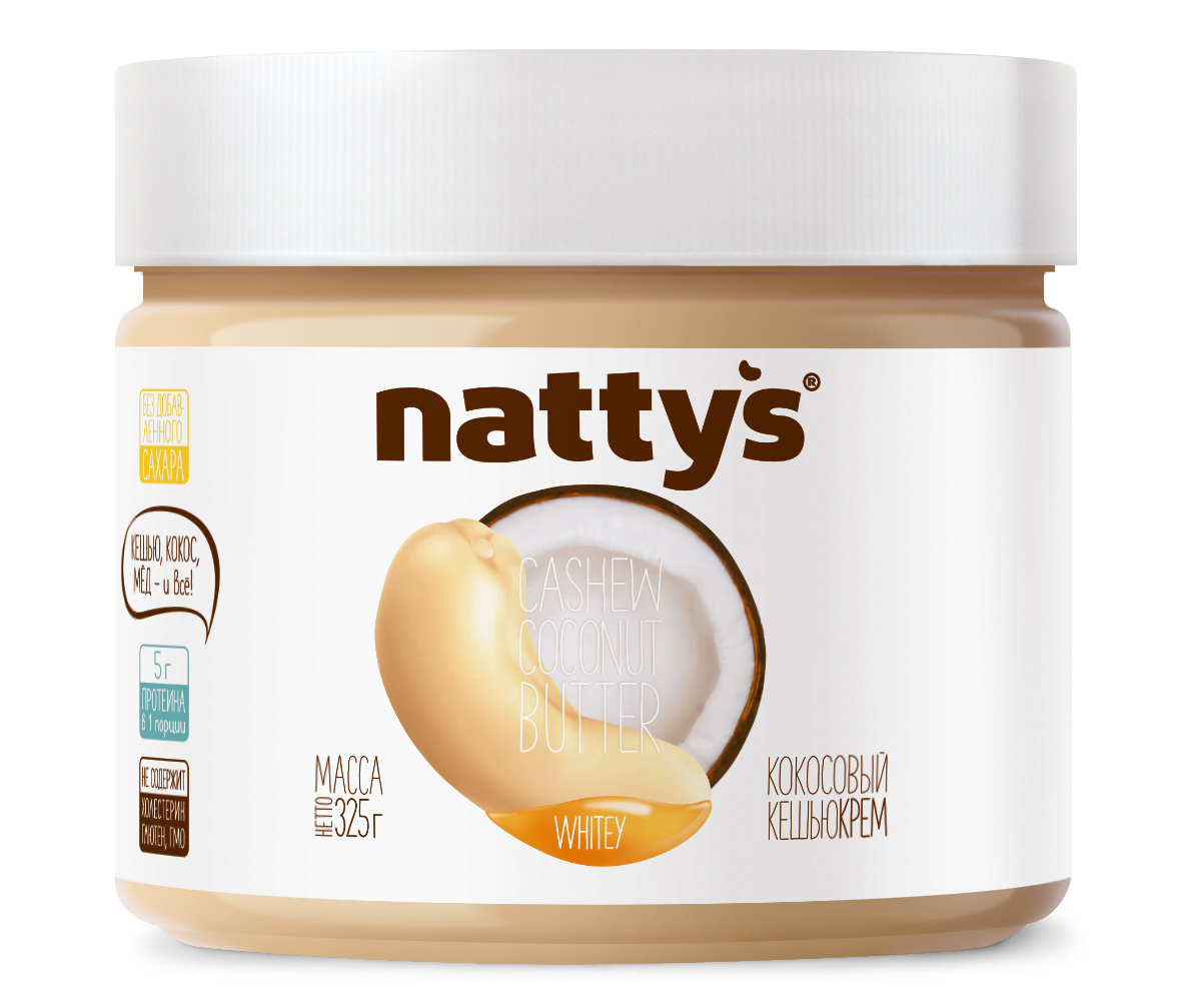 Кешью-кокосовая паста Nattys Whitey, 325 г