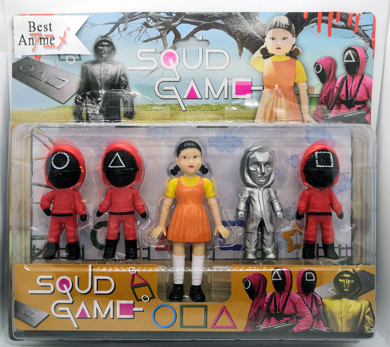 Набор из 5-ти фигурок Игра в Кальмара, игрушка Squid Game — купить в ...