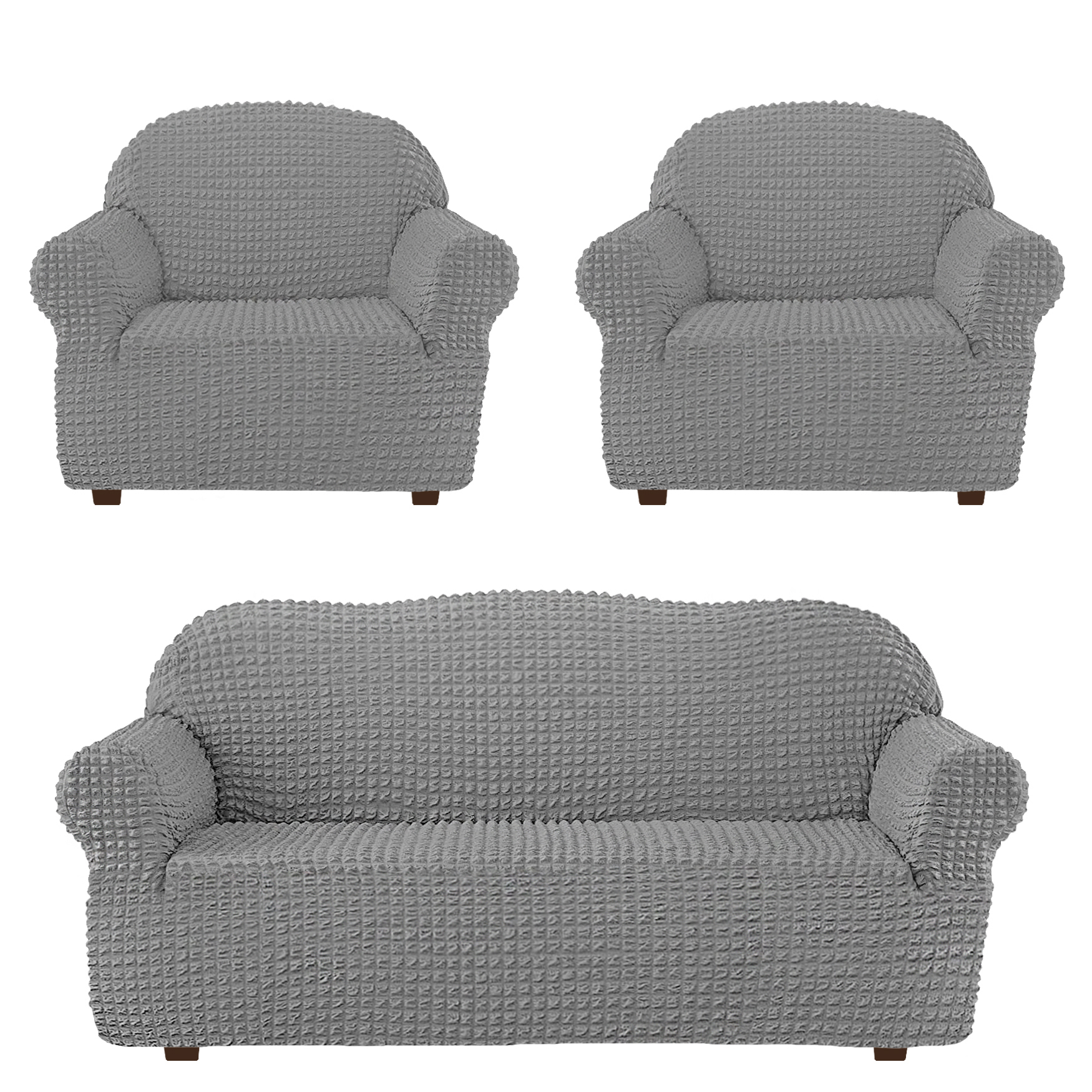 Комплект чехлов на диван и 2 кресла без оборки Конкордия
