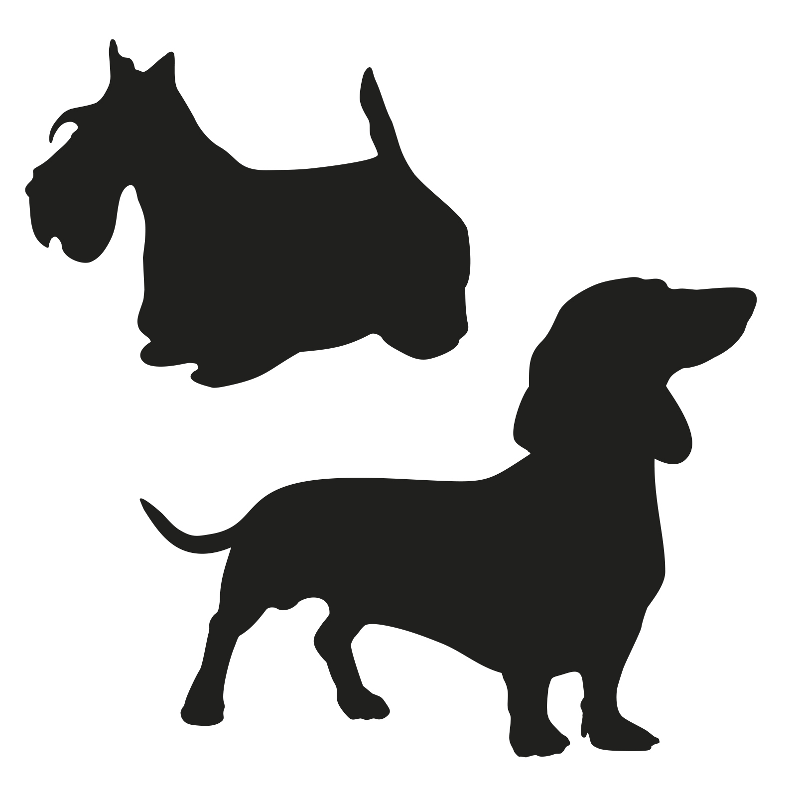 Силуэт собаки рисунок