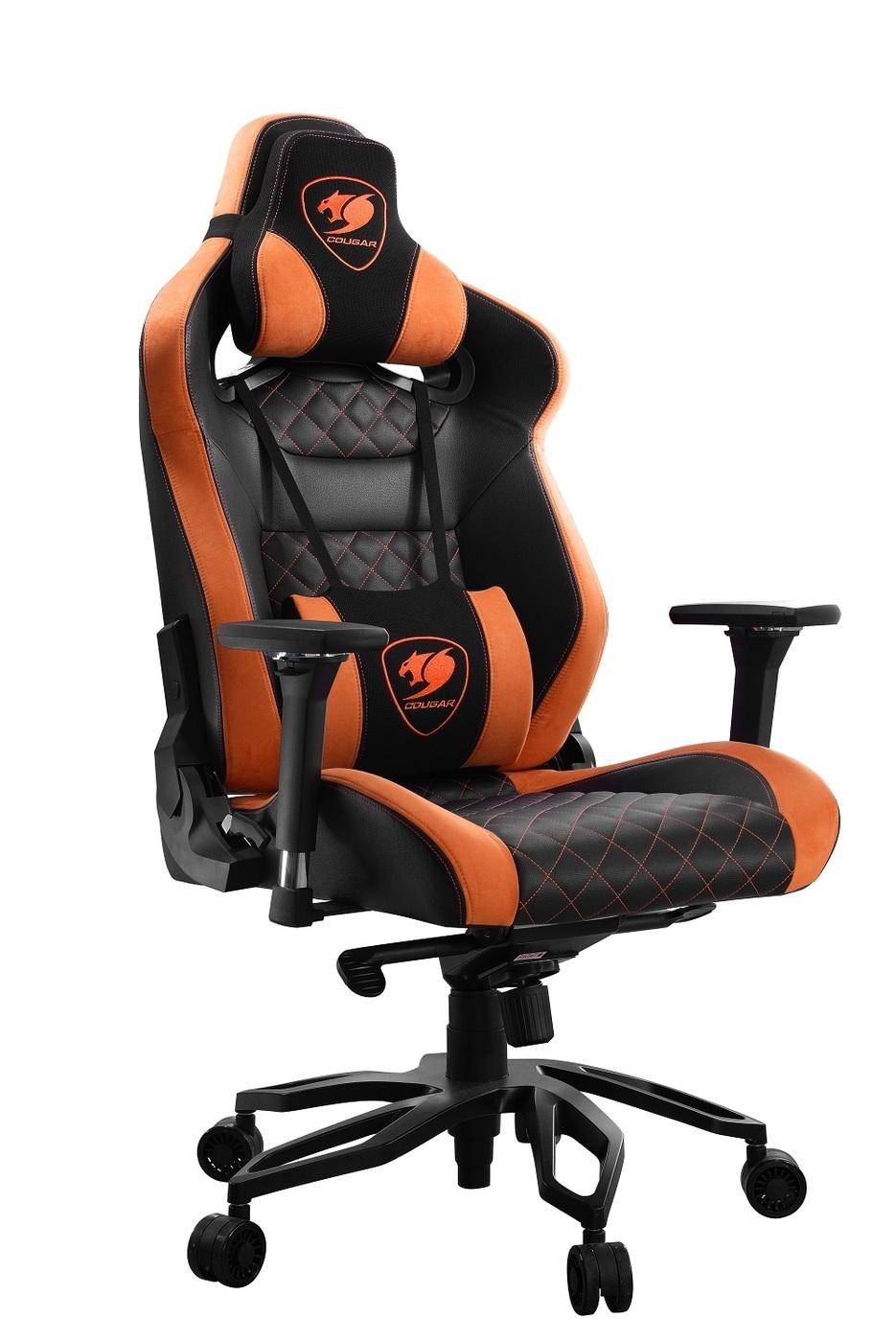 кресло компьютерное черное с оранжевым
