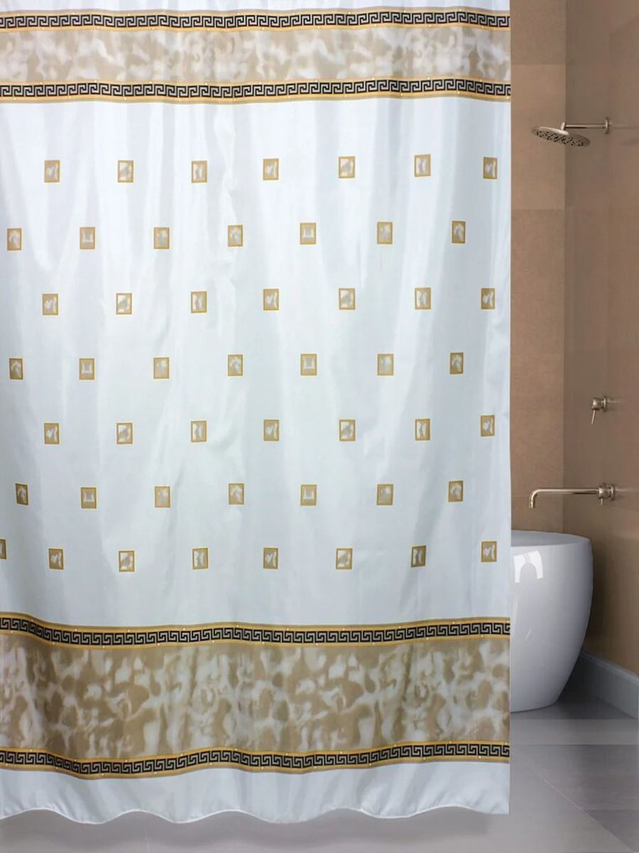 Штора для ванной комнаты «Rome» 180x180 см цвет бежевый. Штора для ванной Bath Plus. Rome штора для ванной. Bath Republic штора для ванной.