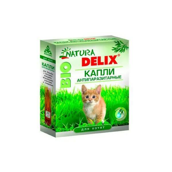 Капли на холку DELIX NATURA BIO для котят 2 флакона по 0,5 мл