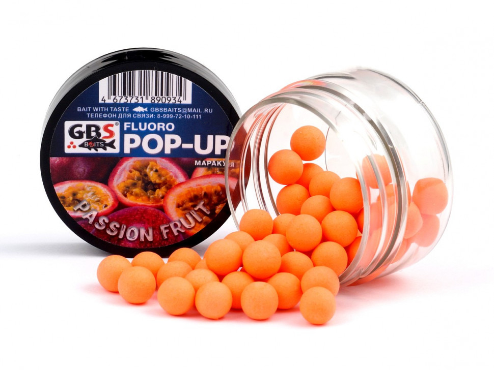 Бойлы плавающие POP-UP GBS "PASSION FRUIT" (Маракуя) (10 мм, банка)