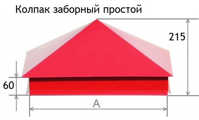 Колпак на заборный столб чертеж