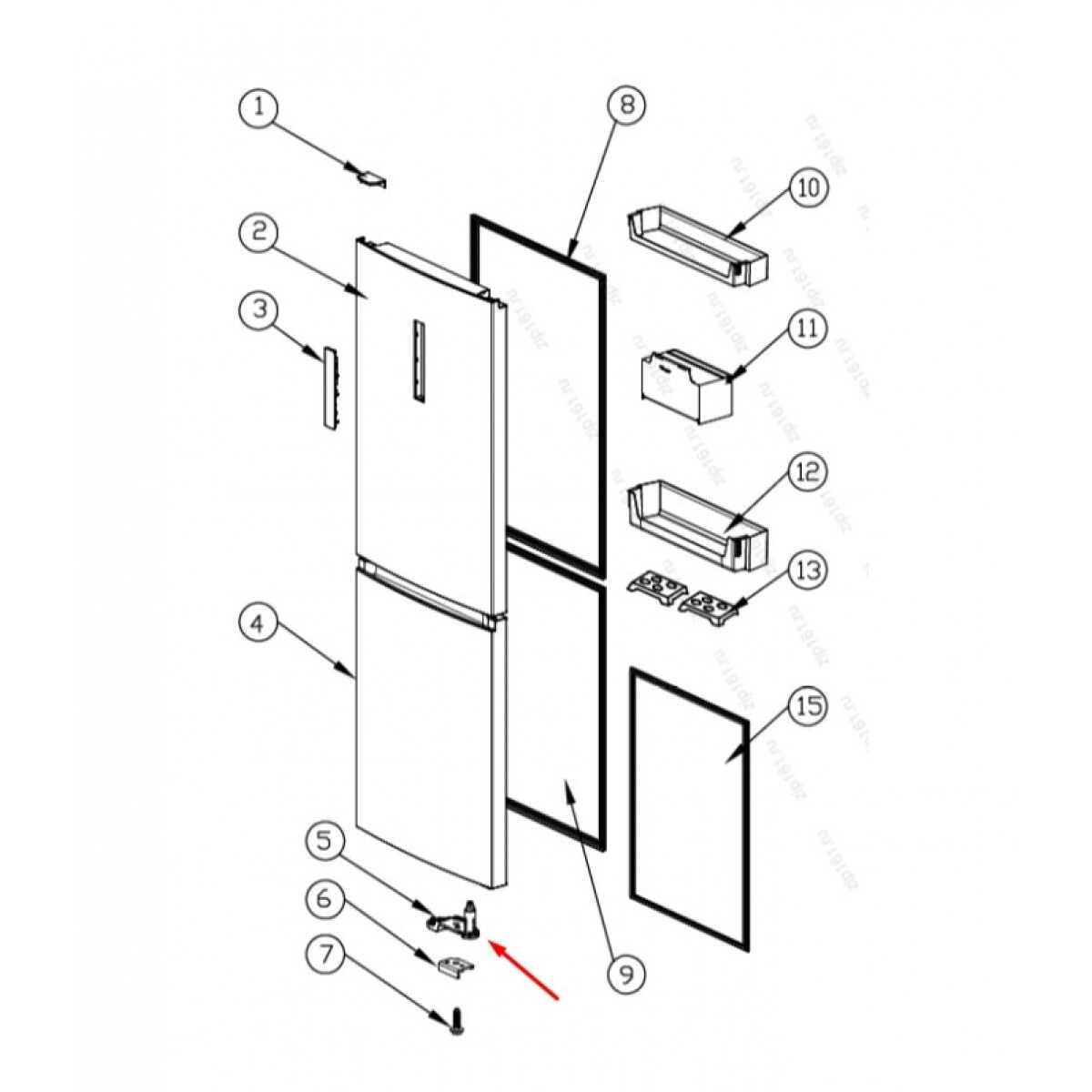 Кронштейн для двери холодильника Haier c4f744cwg