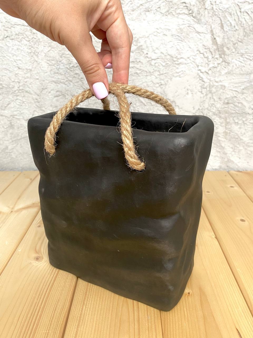 кашпо сумка двойная.