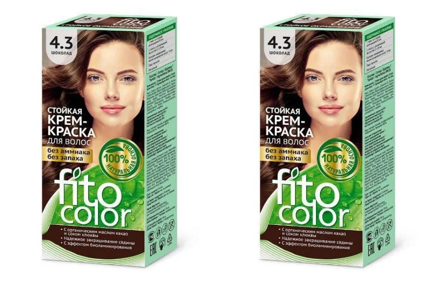 Стойкая крем-краска для волос fitocolor 115 мл тон золотистый каштан