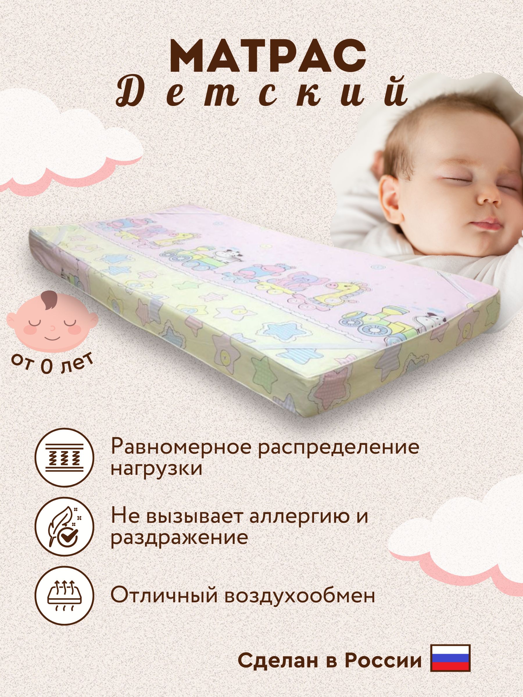 Топ матрасов для новорожденных в кроватку 120х60