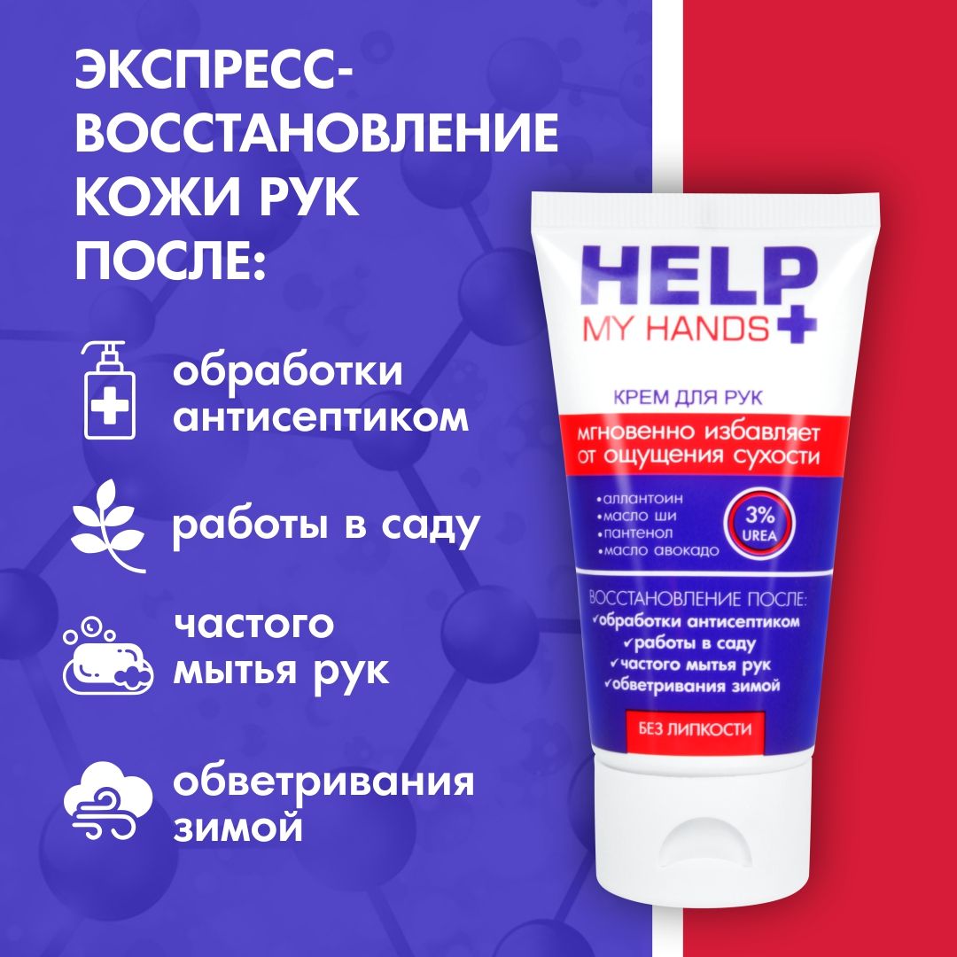 Крем для рук HELP MY HANDS, 50 г; быстрая помощь для сухой и повреждённой  кожи рук - купить с доставкой по выгодным ценам в интернет-магазине OZON  (728940305)