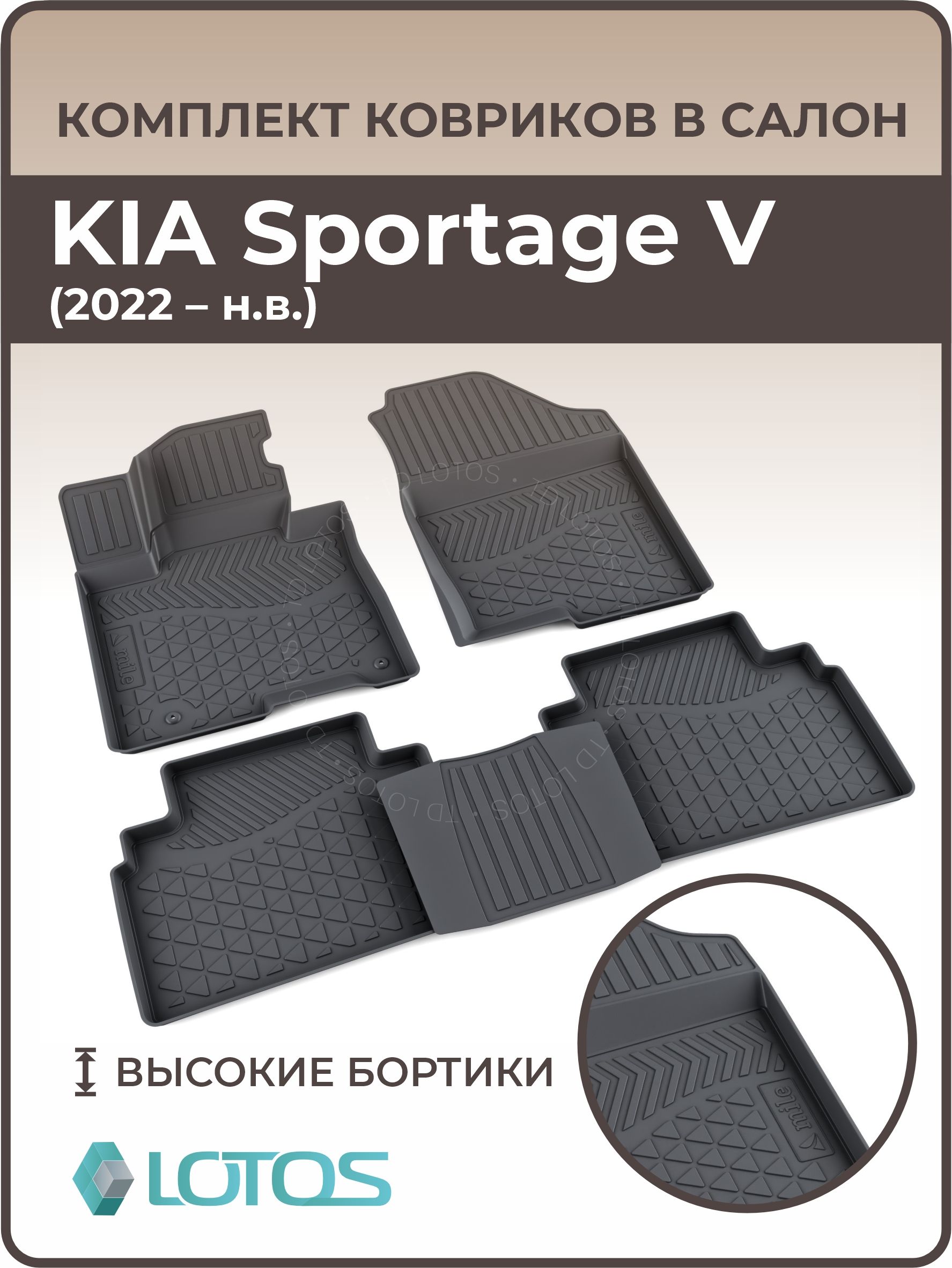 Коврики в салон автомобиля MILE KIA Sportage V (2022-н. в.), цвет черный -  купить по выгодной цене в интернет-магазине OZON (689315856)