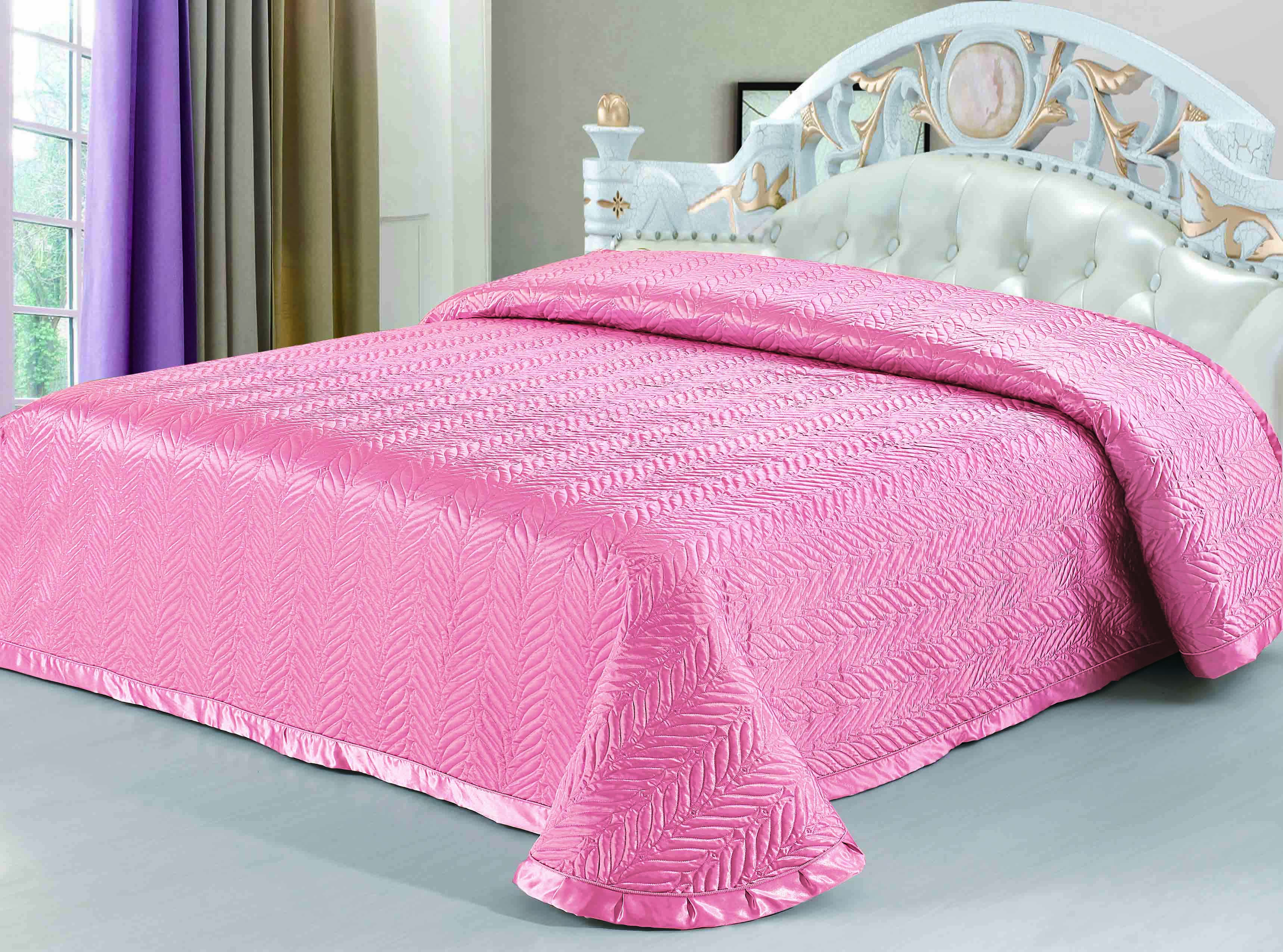 покрывало на кровать 220х240 розовое