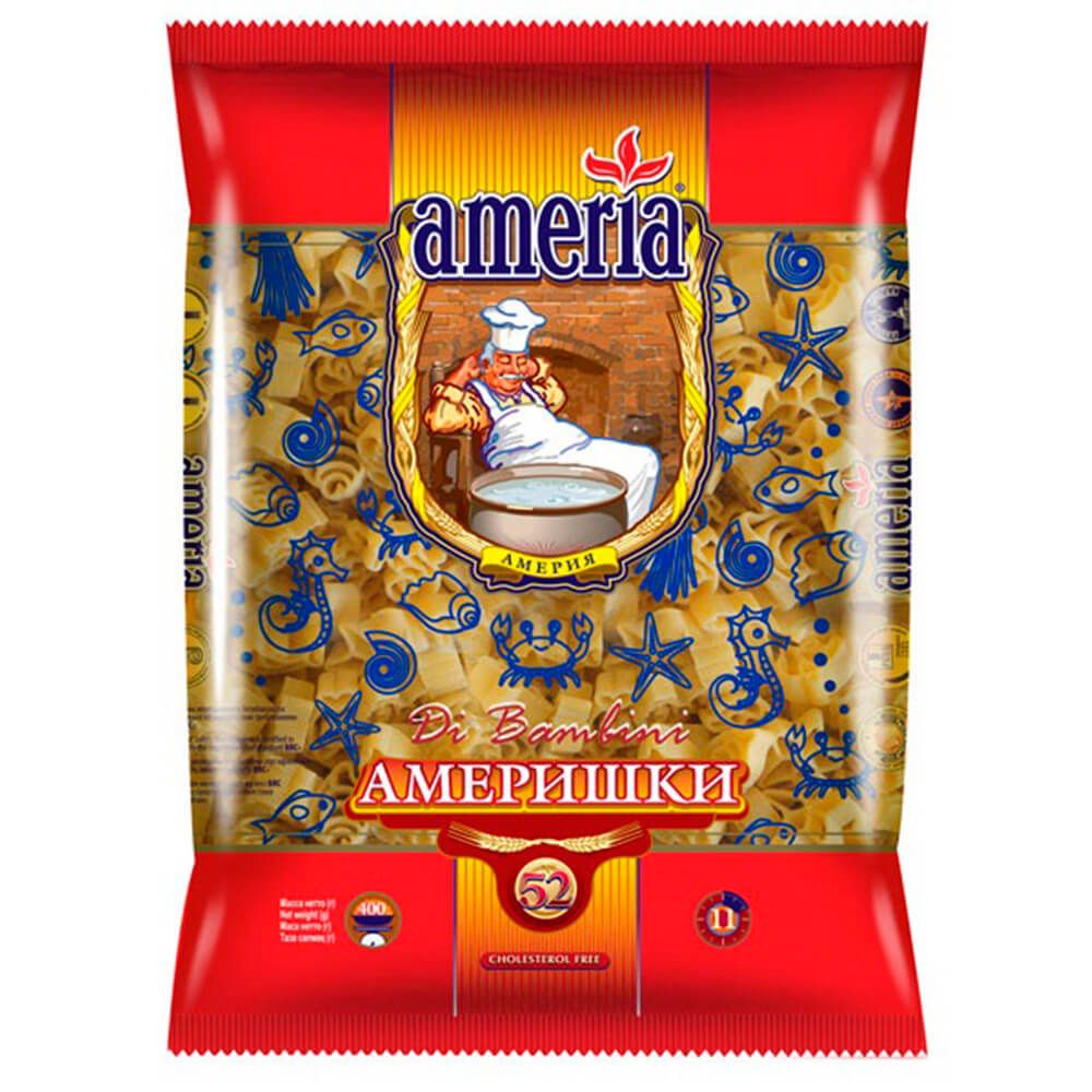 Ameria. Макароны Америя спагетти №003 400г. Ameria макароны Америшки № 52, 400 г. Макароны Ameria 400г бешбармак. Макароны Америя вермишель 400гр.