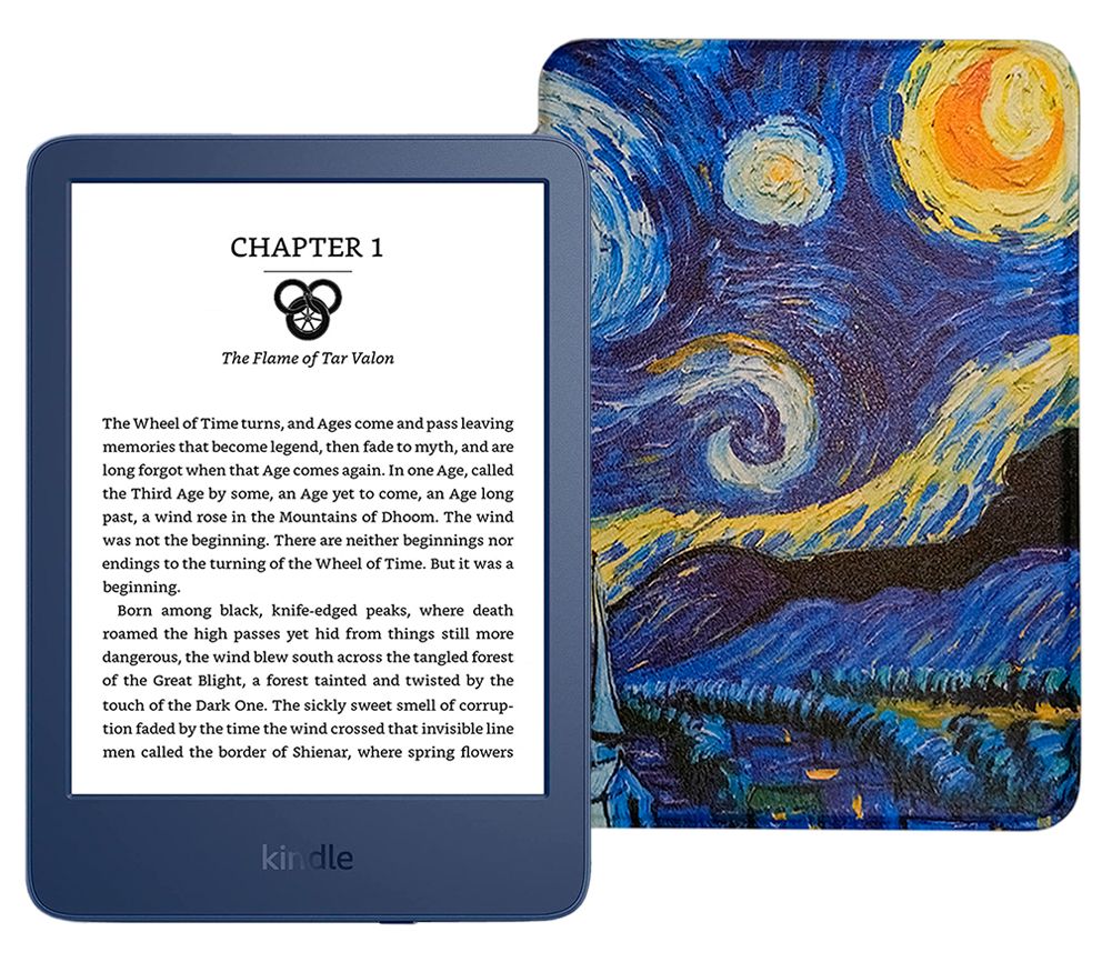 Amazon Kindle 6" Электронная книга K11 (16Gb) SO Denim + обложка ReaderОNE, синий, желтый